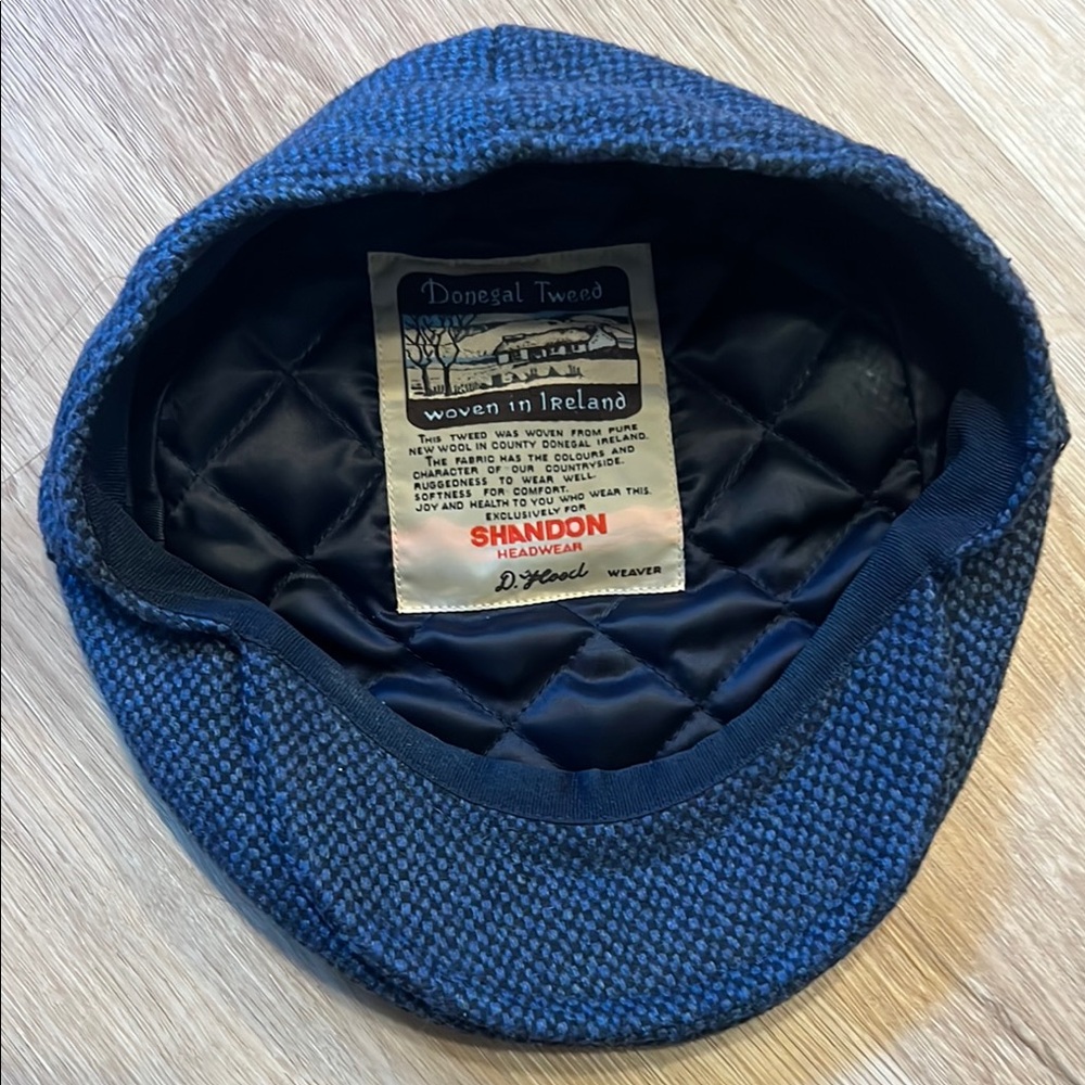 Shandon Headwear Ireland 100% Wool Donegal Tweed Large Newsboy Cabbie Cap sz m
